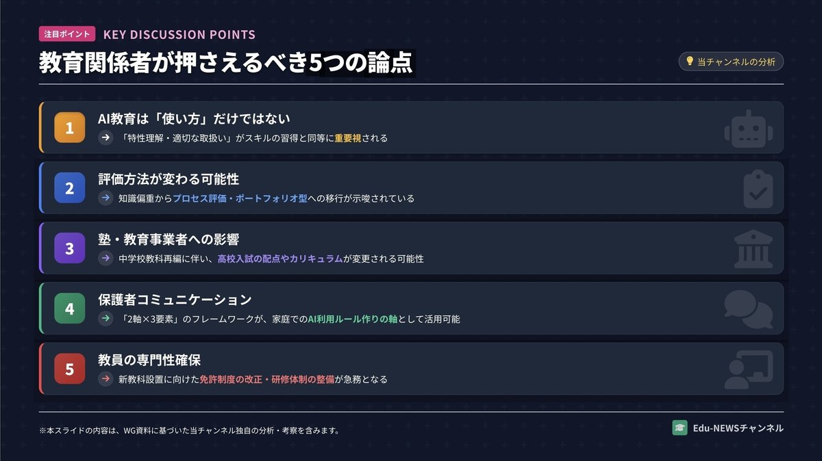 解説スライド：教育関係者が押さえるべき5つの論点／AI教育は「使い方」だけではない