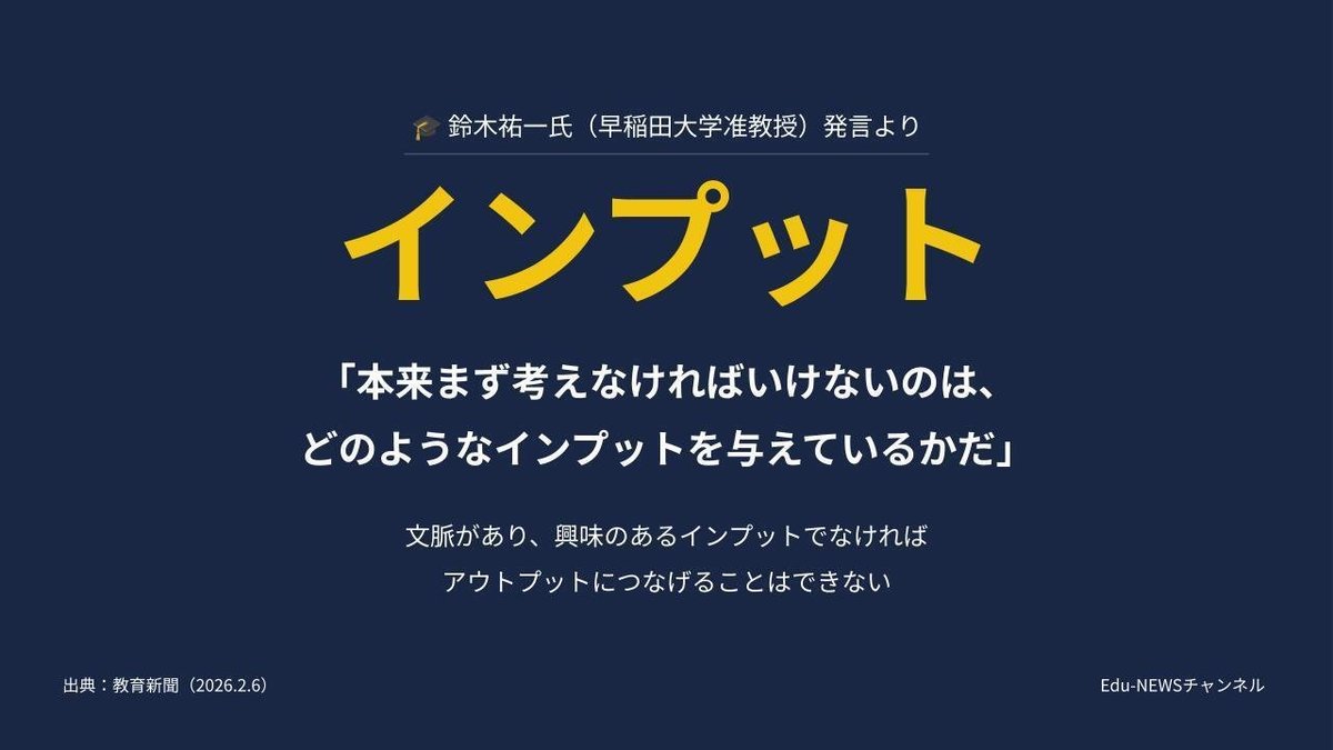 解説スライド：インプット／「本来まず考えなければいけないのは、