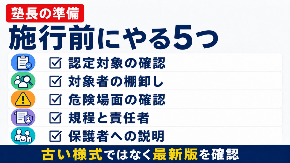 日本版DBSの施行前に学習塾が進める5つの準備