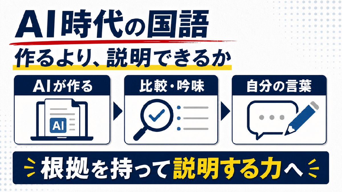 解説スライド:AI時代の国語/作るより、説明できるか