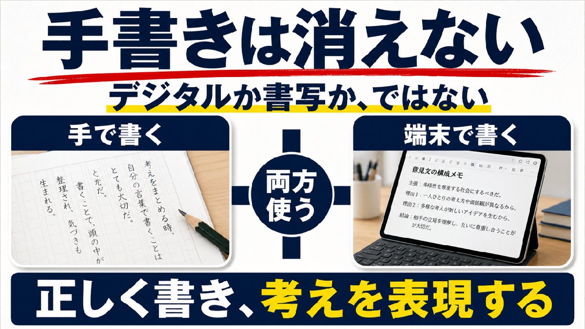 解説スライド:手書きは消えない/デジタルか書写か、ではない