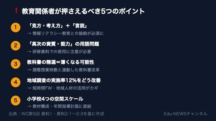 解説スライド：教育関係者が押さえるべき5つのポイント